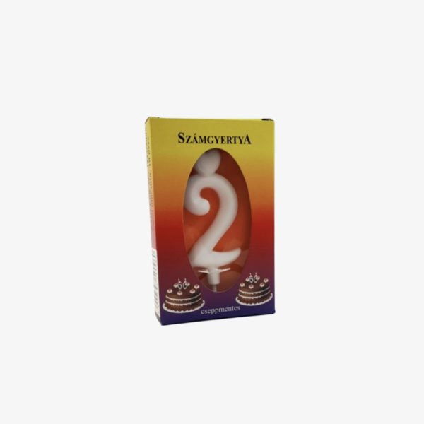 feher szamgyertya 2 tortara