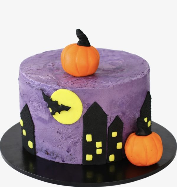 halloween torta toklampas diszitessel