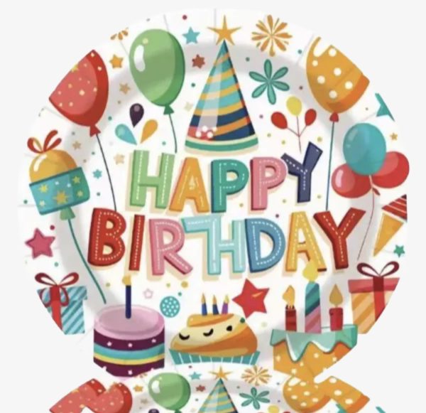 happy birthday papírtányér