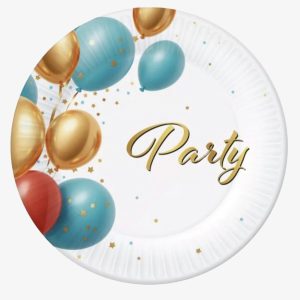 Papírtányér „Party" felirattal (6 db)