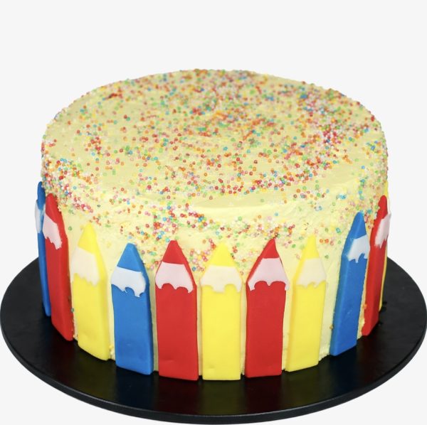 ceruzas torta szines diszitessel