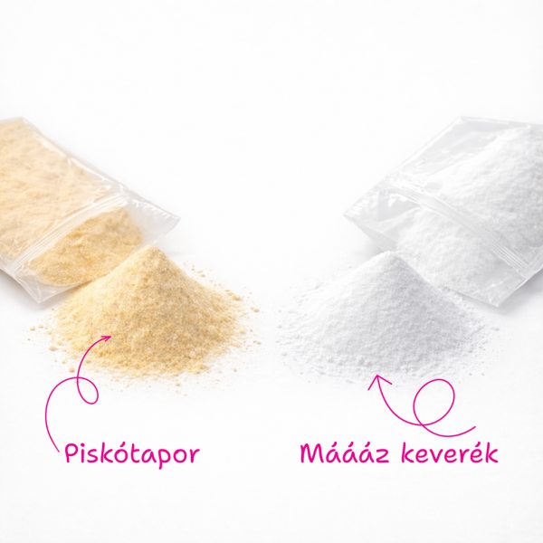 Piskótapor és mááázkeverék egy torta elkészítéséhez
